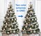Pop-up Christmas Ornaments Set 41 ct; COLLAPSIBLE Xmas Tree Kit, Silver White Blue